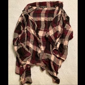 Living Doll Burgundy Plaid Shrug / Poncho / Shawl